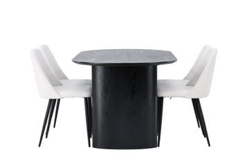 Isolde Matgrupp 180 cm Oval med 4 Night stolar - Svart - Möbler - Bord & matgrupper - Matgrupper