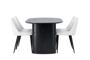 Isolde Matgrupp 180 cm Oval med 4 Night stolar - Svart - Möbler - Bord & matgrupper - Matgrupper