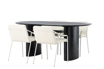 Isolde Matgrupp 180 cm Oval med 4 Tvista stolar - Beige - Möbler - Bord & matgrupper - Matgrupper