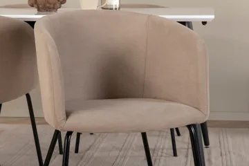 Jimmy Matgrupp 150 cm Rektangulär med 4 Berit stolar - Beige - Möbler - Bord & matgrupper - Matgrupper