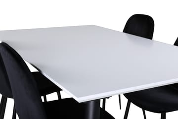Jimmy Matgrupp 150 cm Rektangulär med 4 Polar stolar - Svart - Möbler - Bord & matgrupper - Matgrupper