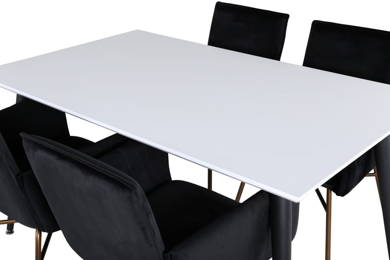 Jimmy Matgrupp 150 cm Rektangulär med 4 Petra stolar - Svart - Möbler - Bord & matgrupper - Matgrupper