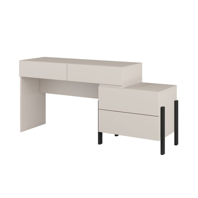 Jukon S Sminkbord med 4 Lådor i Trä med Metallben - Ljusbeige - Möbler - Bord & matgrupper - Sminkbord & toalettbord