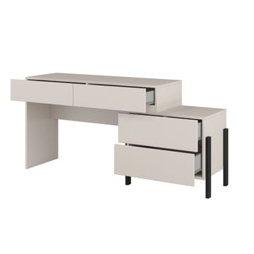 Jukon S Sminkbord med 4 Lådor i Trä med Metallben - Ljusbeige - Möbler - Bord & matgrupper - Sminkbord & toalettbord
