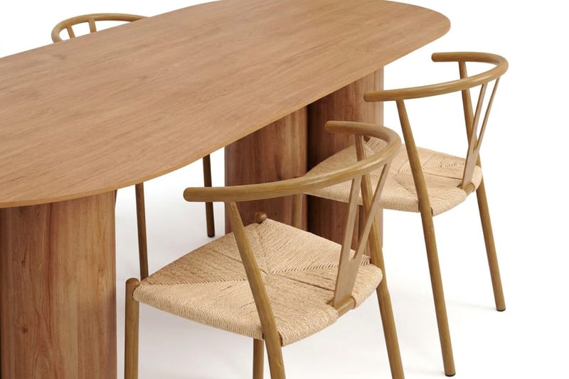 Juno Matgrupp rektangulärt 220 cm Ek med 6 Elysia Matstolar - Möbler - Bord & matgrupper - Matgrupper