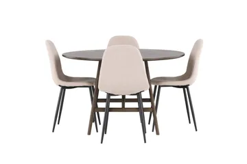 Kaseidon Matgrupp 100 cm Rund med 4 Polar stolar - Beige - Möbler - Bord & matgrupper - Matgrupper