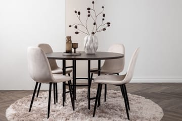 Kavenhamn Matgrupp  115 cm Rund med 4 Bennie stolar - Beige - Möbler - Bord & matgrupper - Matgrupper