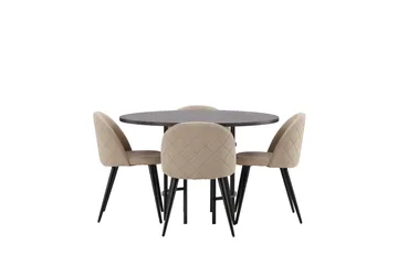 Kavenhamn Matgrupp  115 cm Rund med 4 Sedavi stolar - Beige - Möbler - Bord & matgrupper - Matgrupper