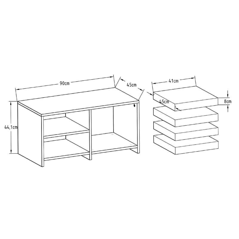 Kavon Soffbordsset 90x44,1x45 cm - Valnöt - Möbler - Bord & matgrupper - Soffbord