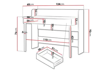 Buhan Skrivbord 60x124 cm - Beige/Brun - Möbler - Bord & matgrupper - Kontorsbord - Skrivbord