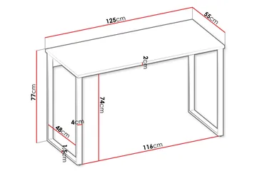 Sigmana Skrivbord 125x55 cm - Ljusgrå - Möbler - Bord & matgrupper - Kontorsbord - Skrivbord