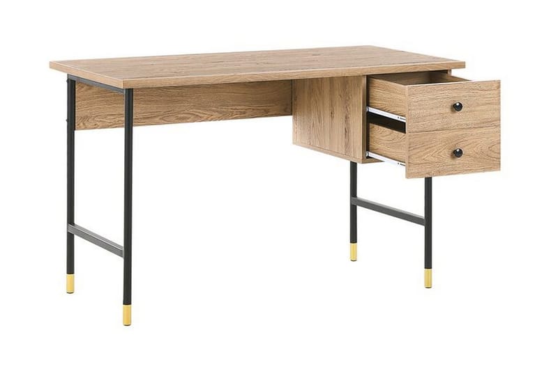 Assaria Skrivbord 120 cm med Förvaring 2 Lådor - Ljust Trä - Möbler - Bord & matgrupper - Kontorsbord - Skrivbord