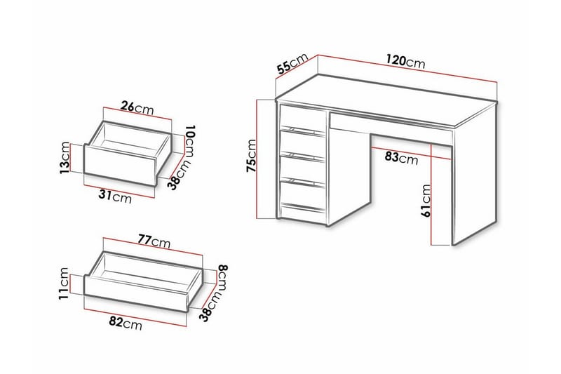 Kintore Skrivbord 120 cm Black - Möbler - Bord & matgrupper - Kontorsbord - Skrivbord