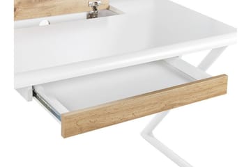 Skrivbord 120 x 60 cm vit/ljust trä FOCUS - Vit - Möbler - Bord & matgrupper - Kontorsbord - Skrivbord