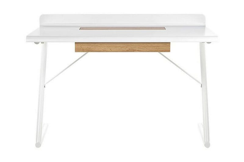 Skrivbord 120 x 60 cm vit/ljust trä FOCUS - Vit - Möbler - Bord & matgrupper - Kontorsbord - Skrivbord