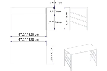 Sotinge Skrivbord 120 cm - Brun - Möbler - Bord & matgrupper - Kontorsbord - Skrivbord