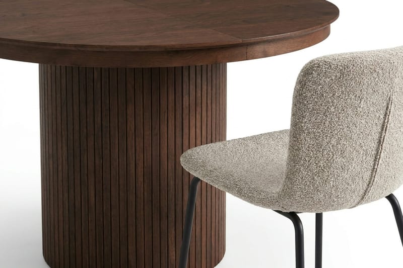 Kopparbo Förlängningsbart runt 120-220 cm Valnöt med 4 Katy Matstolar - Valnöt - Möbler - Bord & matgrupper - Matgrupper
