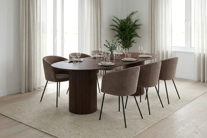 Kopparbo Matbord Oval 220x100 cm Fanér - Valnöt - Möbler - Bord & matgrupper - Matbord & köksbord