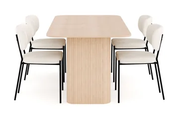 Kopparbo Matgrupp 180-240 cm Förlängningsbart med 4 Gemmiano Matstolar - Whitewash - Möbler - Bord & matgrupper - Matgrupper