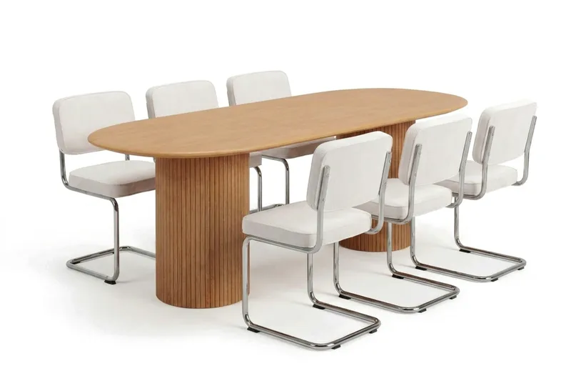 Kopparbo Matgrupp oval 180 cm Ek med 6 Milva Matstolar - Ek - Möbler - Bord & matgrupper - Matgrupper