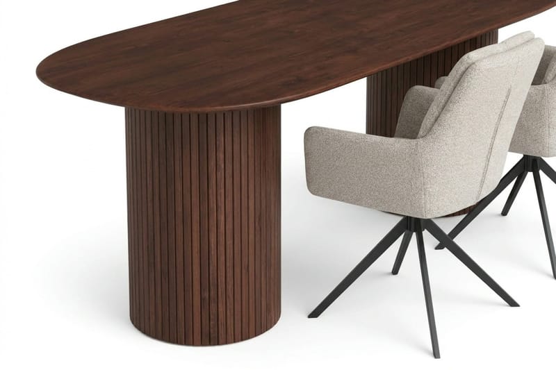 Kopparbo Matgrupp oval 180 cm Valnöt med 6 Torsby Matstolar - Valnöt - Möbler - Bord & matgrupper - Matgrupper
