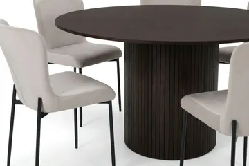 Kopparbo Matgrupp runt 130 cm Rökt Ek med 6 Elsie Matstolar - Rökt ek - Möbler - Bord & matgrupper - Matgrupper