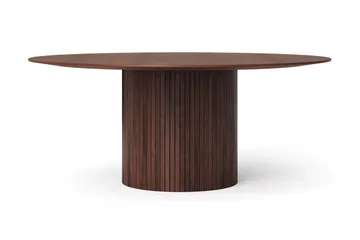Kopparbo Matgrupp runt 180 cm Valnöt med 8 Greya Matstolar - Valnöt/Vit - Möbler - Bord & matgrupper - Matgrupper