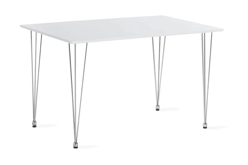 Kronblom Matbord 120 cm +  4 st Nibe stol grå med svarta ben - Vit/Grå - Möbler - Bord & matgrupper - Matgrupper