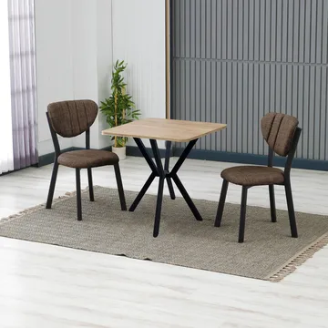 Krylor Matgrupp Bord 70 cm + 2 Stolar - Brun Valnöt - Möbler - Bord & matgrupper - Matgrupper
