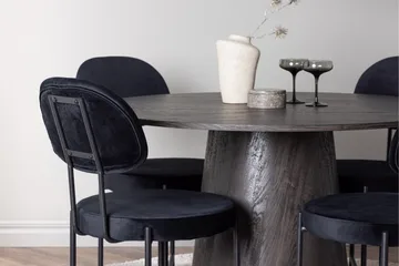 Lanzo Matgrupp 120 cm Rund med 4 Stella stolar - Svart - Möbler - Bord & matgrupper - Matgrupper