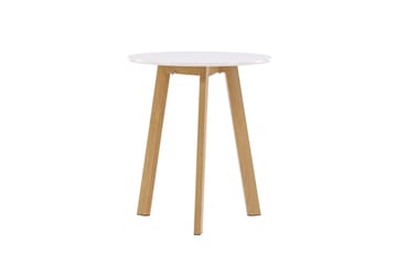 Leonora Litet Runt Matbord 65 cm med Trä- och Ekutseende - Vit - Möbler - Bord & matgrupper - Matbord & köksbord