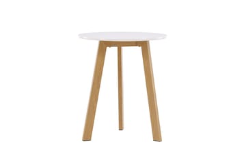 Leonora Litet Runt Matbord 65 cm med Trä- och Ekutseende - Vit - Möbler - Bord & matgrupper - Matbord & köksbord