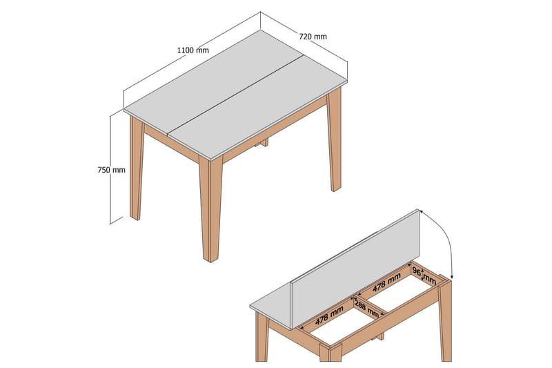 Levents Matbord 110x72 cm Vit - Hanah Home - Möbler - Bord & matgrupper - Matbord & köksbord