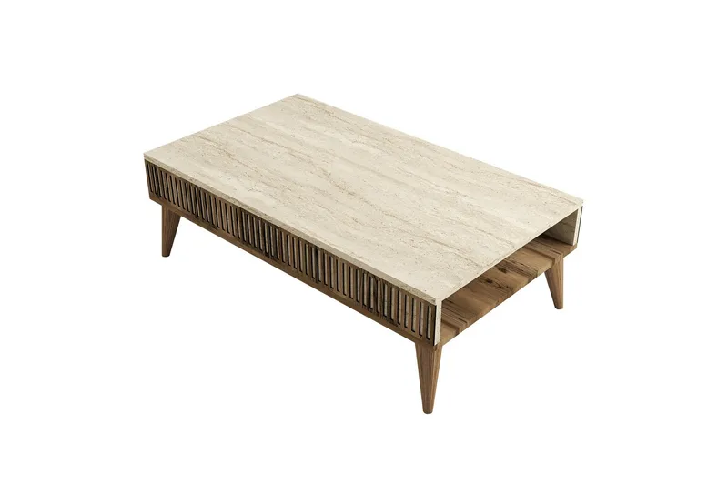 Lissione Soffbord 105 cm, Valnöt/Beige