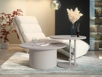 Lorvyn Satsbord rund 58/75 cm - Beige - Möbler - Bord & matgrupper - Soffbord