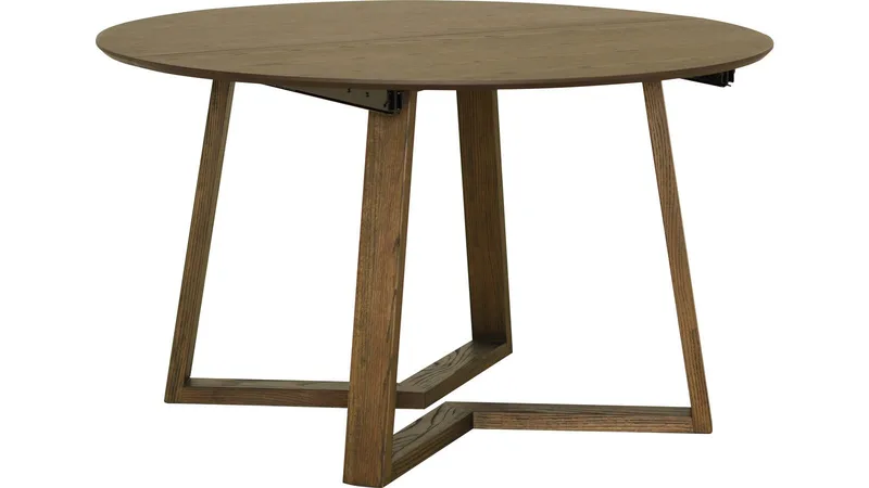 Matbord Jämtorrås ø130/230 cm, Brunlackad och vitpigmenterad ek