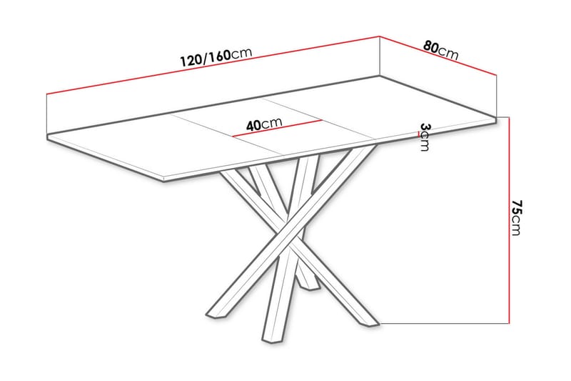 Aldbrough Förlängningsbart Matbord 160 cm - Svart - Möbler - Bord & matgrupper - Matbord & köksbord