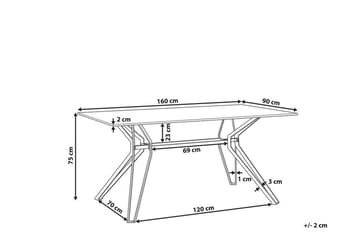 Ballina Rektangulärt Matbord 160 cm i Metall med Marmorutseende - Vit - Möbler - Bord & matgrupper - Matbord & köksbord