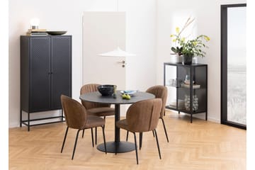 Jora Runt Matbord 110 cm med Marmorutseende - Svart - Möbler - Bord & matgrupper - Matbord & köksbord