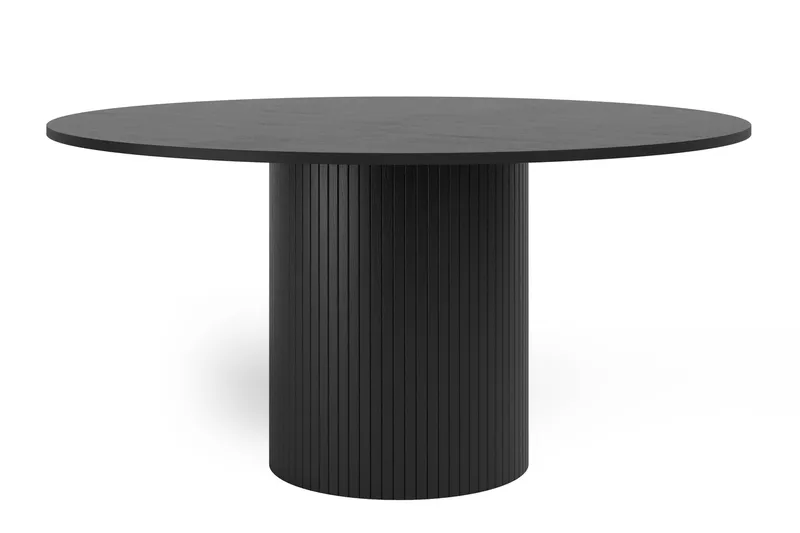 Kopparbo Runt Matbord 150 cm i Svartlaserad Ek, Svart