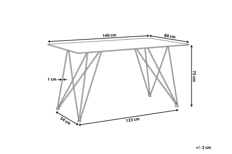 Kreilkamp Rektangulärt Matbord 140 cm med Marmor- och Metallutseende - Vit - Möbler - Bord & matgrupper - Matbord & köksbord
