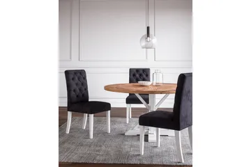 Lyon Vintage Runt Matbord 150 cm i Återvunnen Furu för 6 personer - Brun|Vit - Möbler - Bord & matgrupper - Matbord & köksbord
