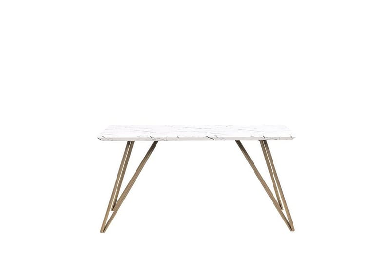 Molden Rektangulärt Matbord 150 cm i Trä med Metallben, Vit