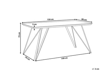 Molden Rektangulärt Matbord 150 cm i Trä med Metallben - Vit - Möbler - Bord & matgrupper - Matbord & köksbord