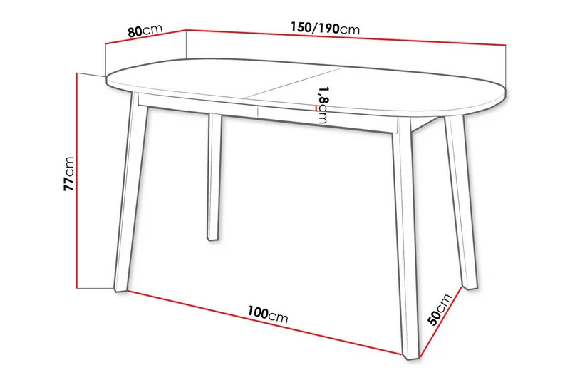 Narberth Matbord 80 cm - Svart - Möbler - Bord & matgrupper - Matbord & köksbord