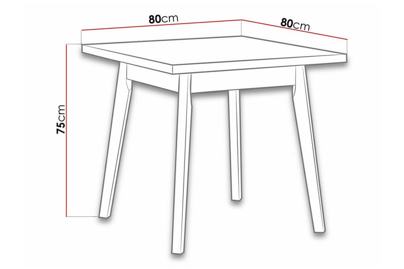 Patrickswell Utdragbart Kvadratiskt Matbord 80 cm i Trä med Ekutseende - Vit - Möbler - Bord & matgrupper - Matbord & köksbord