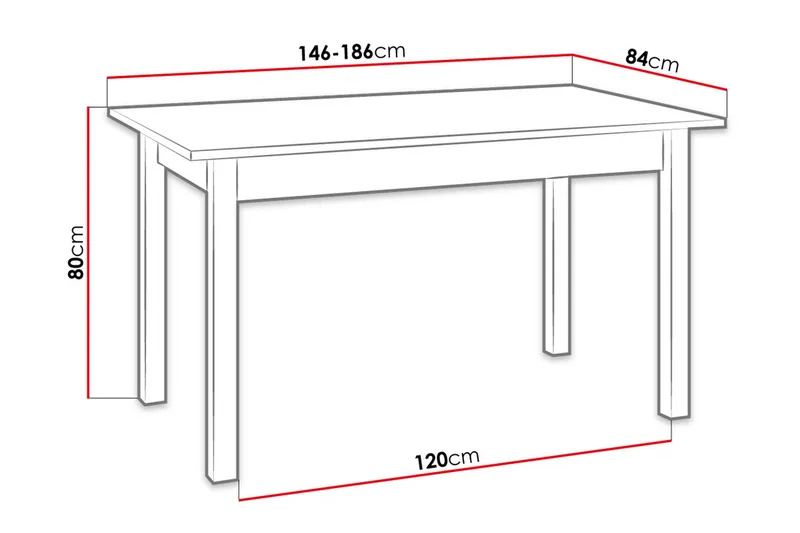 Quant Bord 84x140 cm - Ek/Svart - Möbler - Bord & matgrupper - Matbord & köksbord