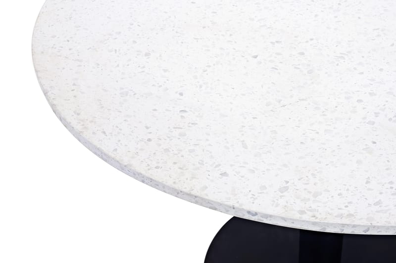 Razzia Runt Matbord 106 cm med Marmorskiva, Terrazzo- och Metallutseende - Vit|Svart - Möbler - Bord & matgrupper - Matbord & köksbord