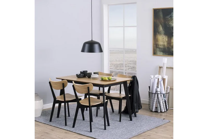 Roxby Matbord 120x80 cm Ek/Svart - Möbler - Bord & matgrupper - Matbord & köksbord