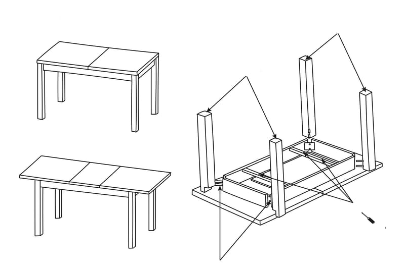 Tabell Förlängningsbart matbord 150 cm - Vit - Möbler - Bord & matgrupper - Matbord & köksbord